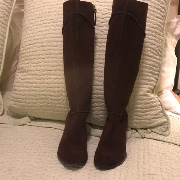 FRANCO SARTO Brown Suede Knee High Boot, 6 - Picture 6 of 8
